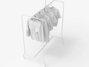 textured hanged shirts rack 3D Model