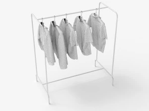textured hanged shirts rack 3D Model