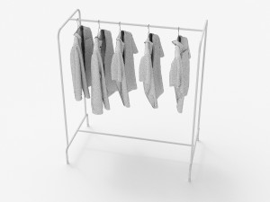 textured hanged shirts rack Model 3D