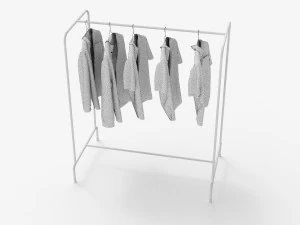 textured hanged shirts rack 3D Model