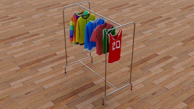 textured hanged jeans rack 3D मॉडल .c4d .max .obj .3ds .fbx .stl .blend 