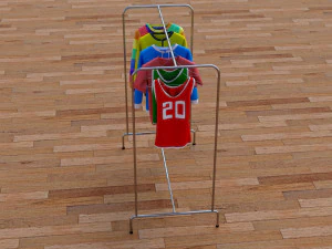 textured hanged jeans rack 3D Model