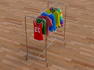 textured hanged jeans rack 3D मॉडल