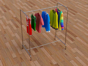 textured hanged jeans rack 3D Model