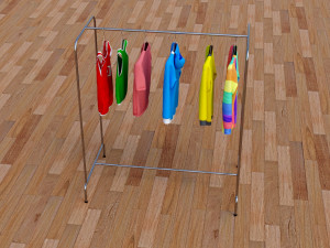 textured hanged jeans rack 3D मॉडल
