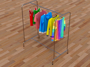 textured hanged jeans rack 3D मॉडल