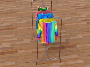 textured hanged jeans rack 3D मॉडल