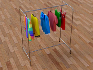 textured hanged jeans rack 3D Model