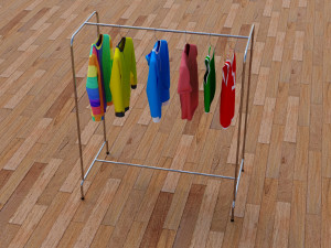 textured hanged jeans rack 3D मॉडल