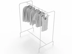 textured hanged jeans rack 3D Model