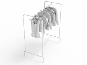 textured hanged jeans rack 3D मॉडल