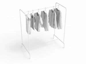 textured hanged jeans rack 3D Model