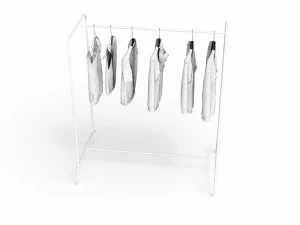 textured hanged jeans rack 3D Model