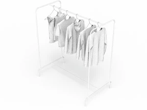 textured hanged jeans rack 3D Model