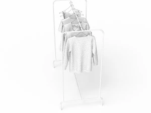 textured hanged jeans rack 3D Model
