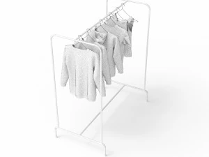 textured hanged jeans rack 3D Model