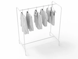 textured hanged jeans rack 3D Model