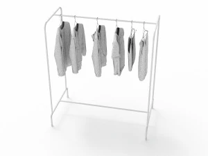 textured hanged jeans rack 3D Model