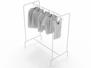 textured hanged jeans rack 3D Model