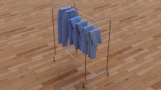 textured hanged jeans rack Modello 3D .c4d .max .obj .3ds .fbx .stl .blend 