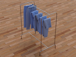 textured hanged jeans rack 3D 모델