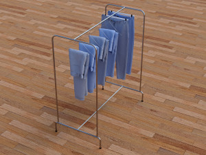 textured hanged jeans rack Modello 3D