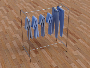 textured hanged jeans rack Modello 3D