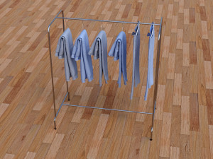 textured hanged jeans rack Modello 3D