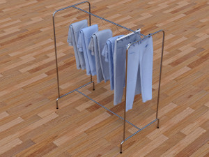 textured hanged jeans rack Modello 3D