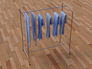 textured hanged jeans rack Modello 3D