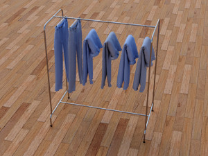 textured hanged jeans rack Modello 3D