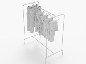 textured hanged jeans rack Modello 3D