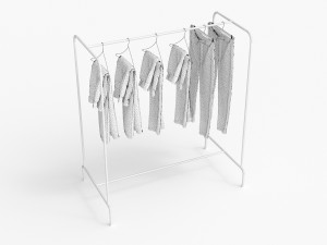 textured hanged jeans rack Modello 3D