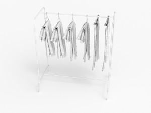 textured hanged jeans rack Modello 3D