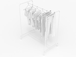 textured hanged jeans rack Modello 3D