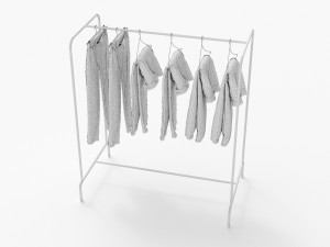 textured hanged jeans rack Modello 3D