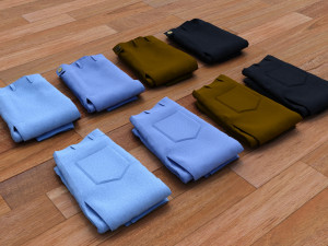 textured folded jeans Model 3D