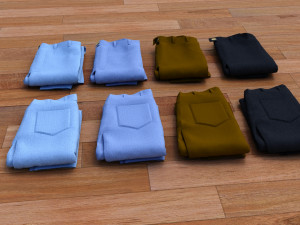 textured folded jeans Model 3D