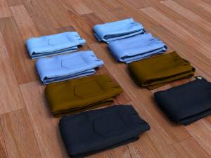 textured folded jeans Model 3D