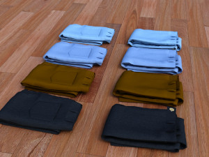 textured folded jeans Model 3D