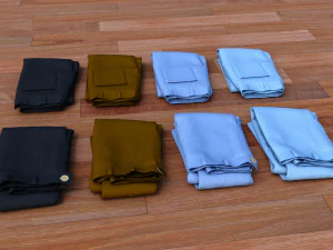 textured folded jeans 3D Model