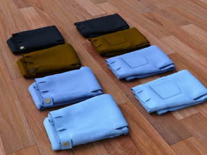 textured folded jeans Model 3D