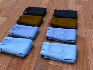 textured folded jeans Model 3D