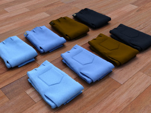 textured folded jeans Model 3D