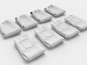 textured folded jeans Model 3D