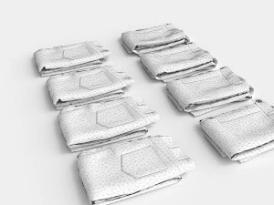 textured folded jeans 3D Model