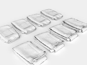 textured folded jeans 3D Model