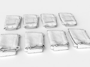 textured folded jeans Model 3D