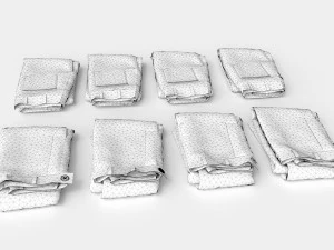 textured folded jeans 3D Model