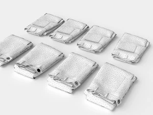 textured folded jeans 3D Model